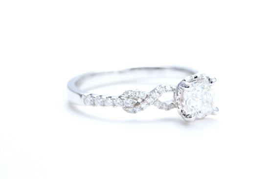 3/4 Carat Ideal Square Shaped Engagement Ring