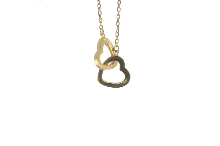 Load image into Gallery viewer, Modern 24K Gold Double Heart Pendant
