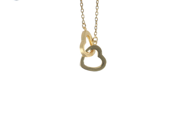 Load image into Gallery viewer, Modern 24K Gold Double Heart Pendant
