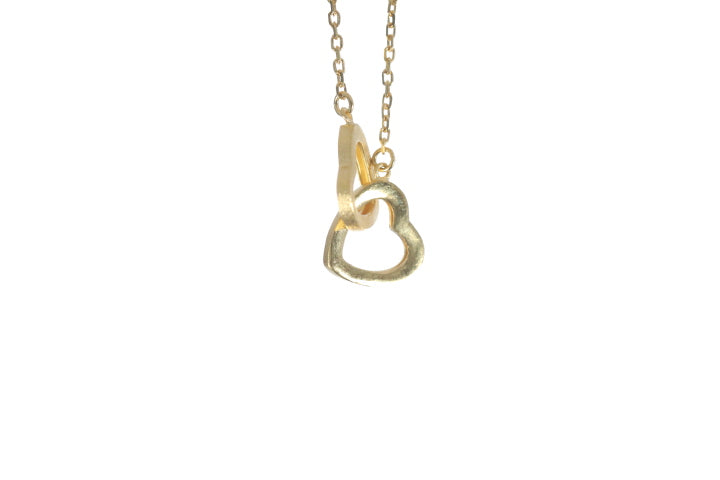 Modern 24K Gold Double Heart Pendant