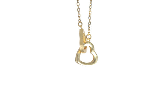 Modern 24K Gold Double Heart Pendant