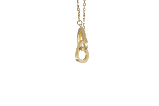 Modern 24K Gold Double Heart Pendant