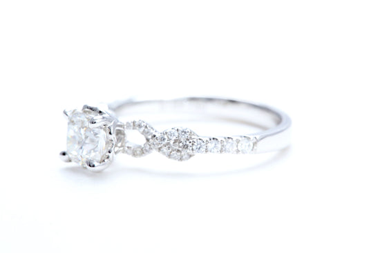 3/4 Carat Ideal Square Shaped Engagement Ring