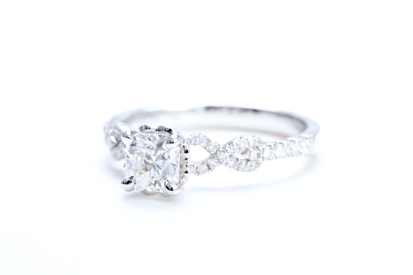 3/4 Carat Ideal Square Shaped Engagement Ring