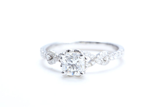 3/4 Carat Ideal Square Shaped Engagement Ring