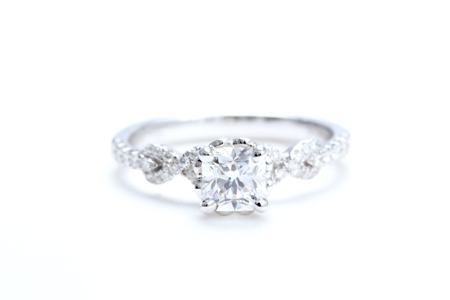 3/4 Carat Ideal Square Shaped Engagement Ring