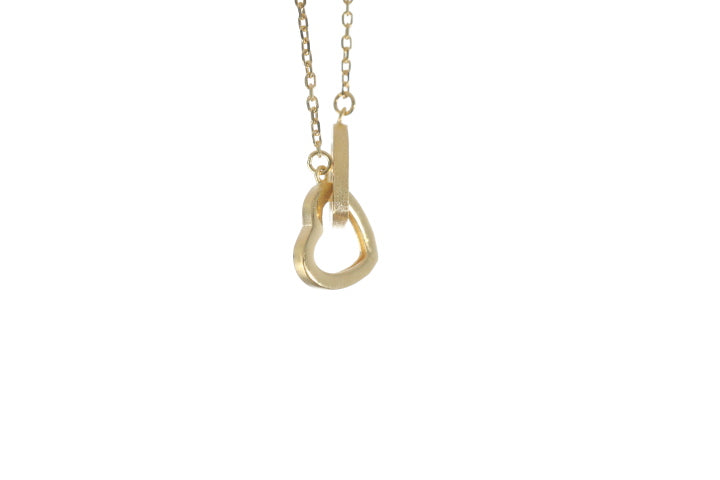 Modern 24K Gold Double Heart Pendant