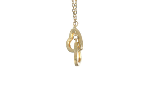 Modern 24K Gold Double Heart Pendant