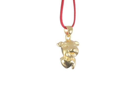 24K 3D Gold Pig Pendant