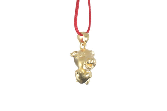 24K 3D Gold Pig Pendant