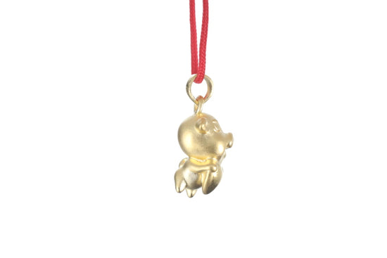 24K 3D Gold Pig Pendant