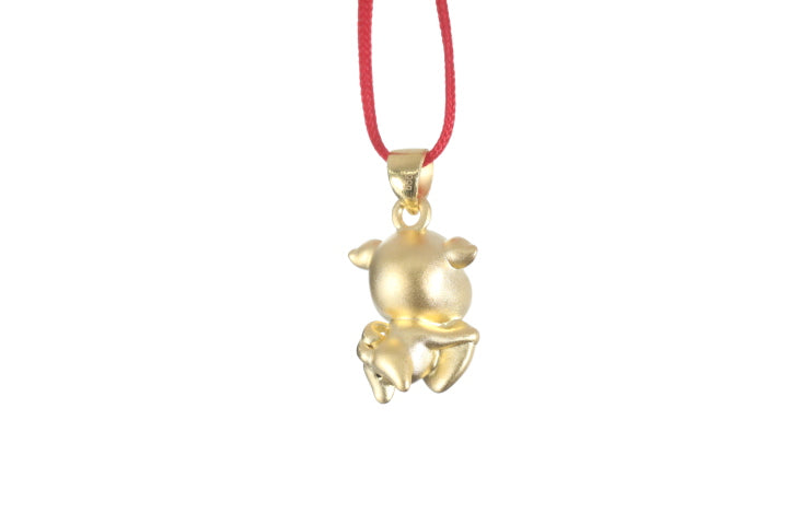 24K 3D Gold Pig Pendant