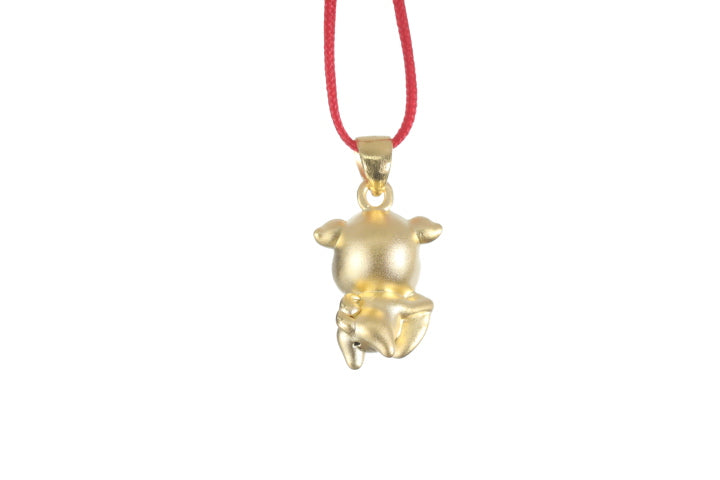 24K 3D Gold Pig Pendant