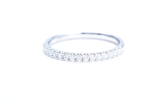 Minimalist Pavé Diamond Ring 1/4 of a carat total weight in 18K white gold
