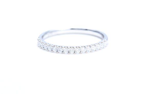Minimalist Pavé Diamond Ring 1/4 of a carat total weight in 18K white gold