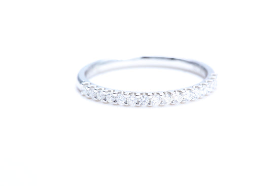 Minimalist Pavé Diamond Ring 1/4 of a carat total weight in 18K white gold