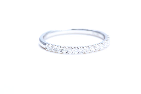 Minimalist Pavé Diamond Ring 1/4 of a carat total weight in 18K white gold