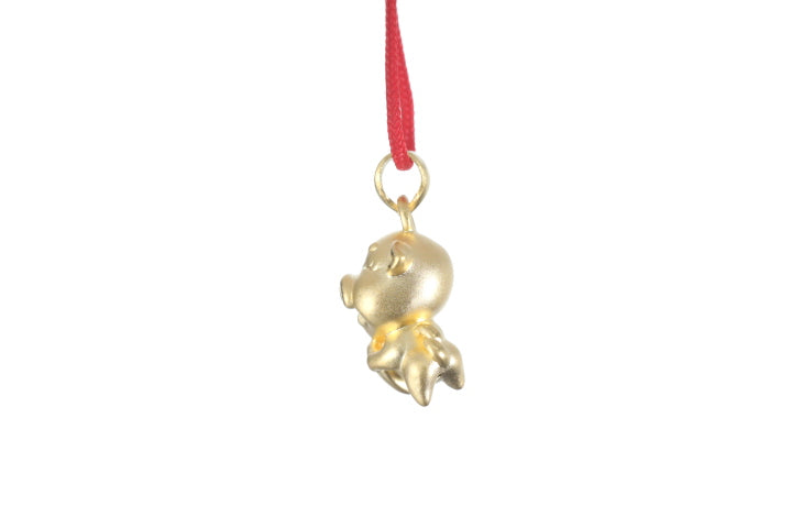 24K 3D Gold Pig Pendant