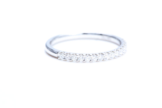 Minimalist Pavé Diamond Ring 1/4 of a carat total weight in 18K white gold