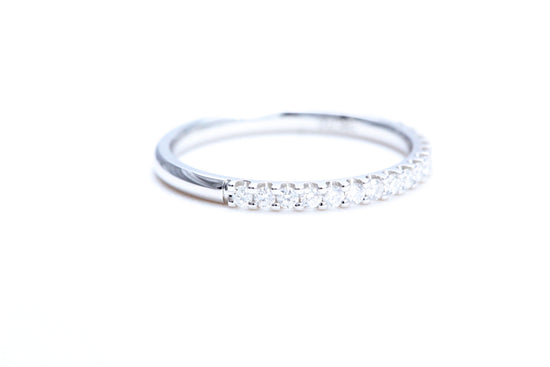 Minimalist Pavé Diamond Ring 1/4 of a carat total weight in 18K white gold