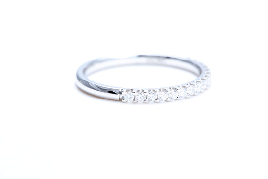 Minimalist Pavé Diamond Ring 1/4 of a carat total weight in 18K white gold