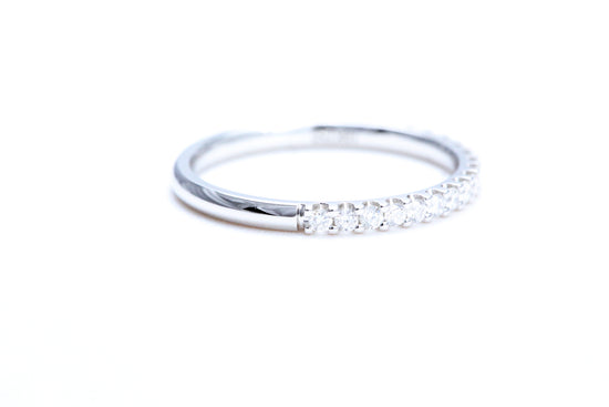 Minimalist Pavé Diamond Ring 1/4 of a carat total weight in 18K white gold