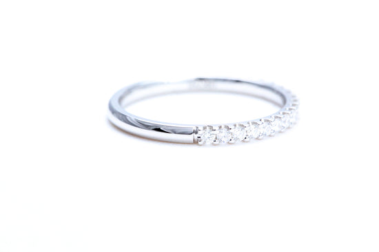 Minimalist Pavé Diamond Ring 1/4 of a carat total weight in 18K white gold