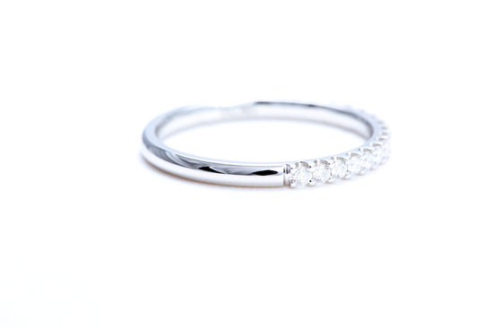 Minimalist Pavé Diamond Ring 1/4 of a carat total weight in 18K white gold
