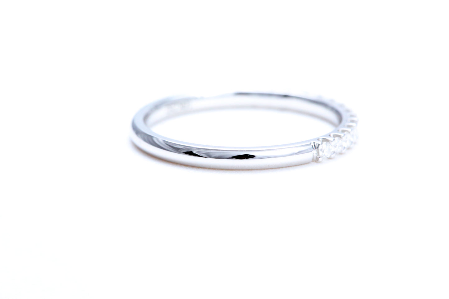 Load image into Gallery viewer, Minimalist Pavé Diamond Ring 1/4 of a carat total weight in 18K white gold
