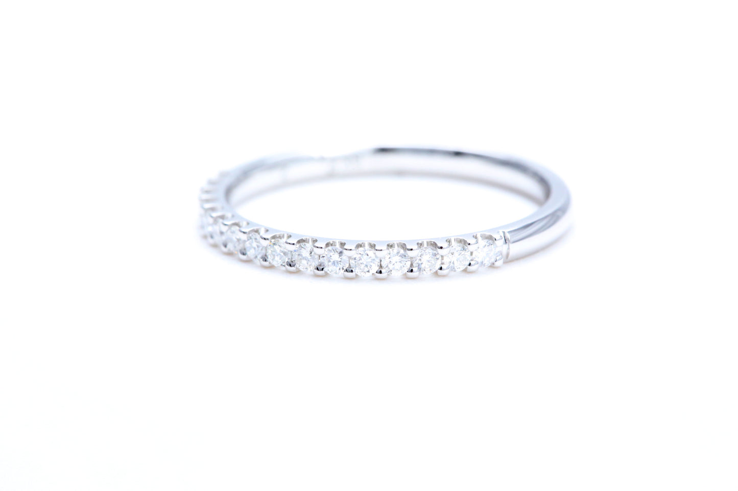Load image into Gallery viewer, Minimalist Pavé Diamond Ring 1/4 of a carat total weight in 18K white gold
