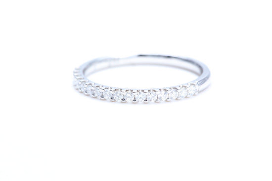 Minimalist Pavé Diamond Ring 1/4 of a carat total weight in 18K white gold