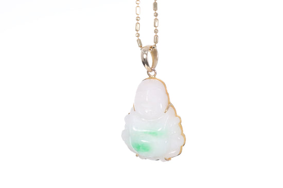 Mini Jadeite Buddha with Happiness