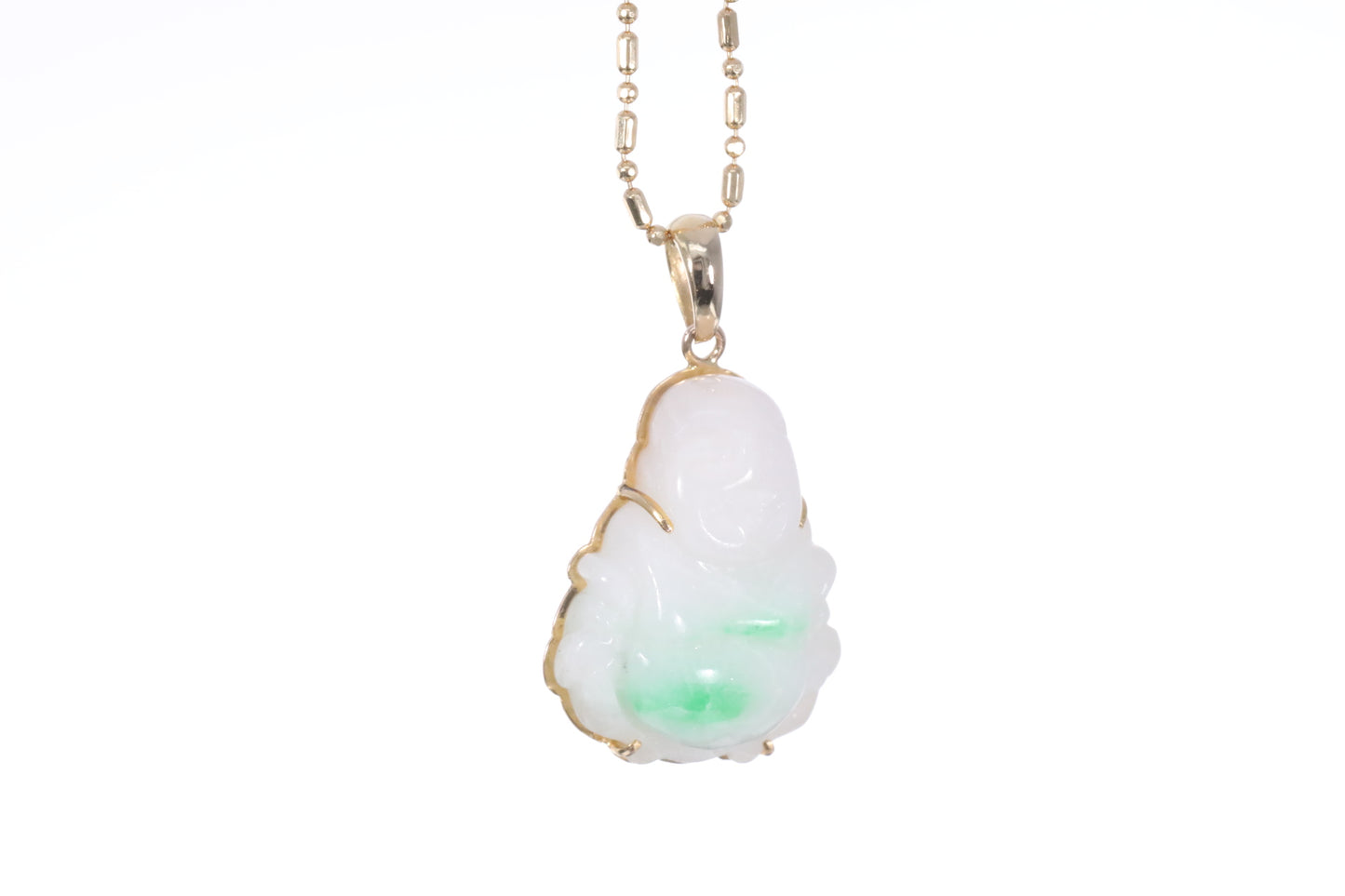 Mini Jadeite Buddha with Happiness