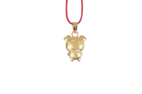 24K 3D Gold Pig Pendant