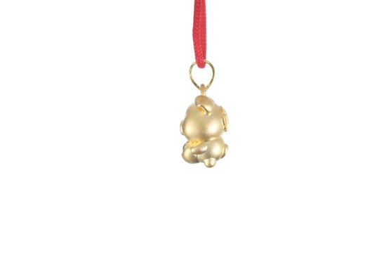 24K 3D Gold Pig Pendant