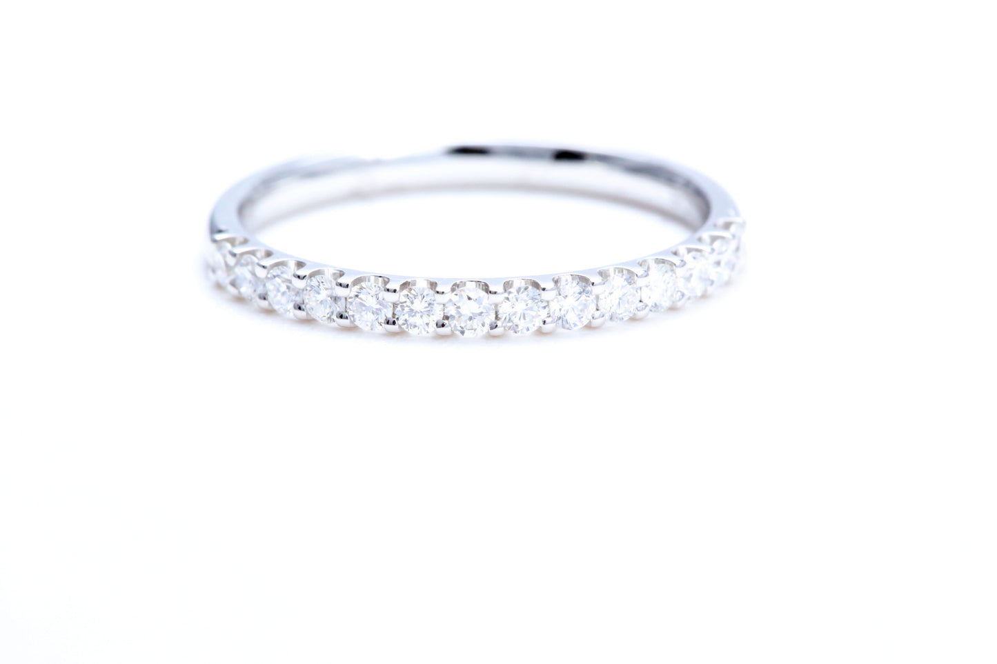 Load image into Gallery viewer, Minimalist Pavé Diamond Ring 1/3 of a carat total weight in 14K white gold
