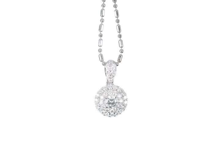 Round Pavé Diamond Pendant