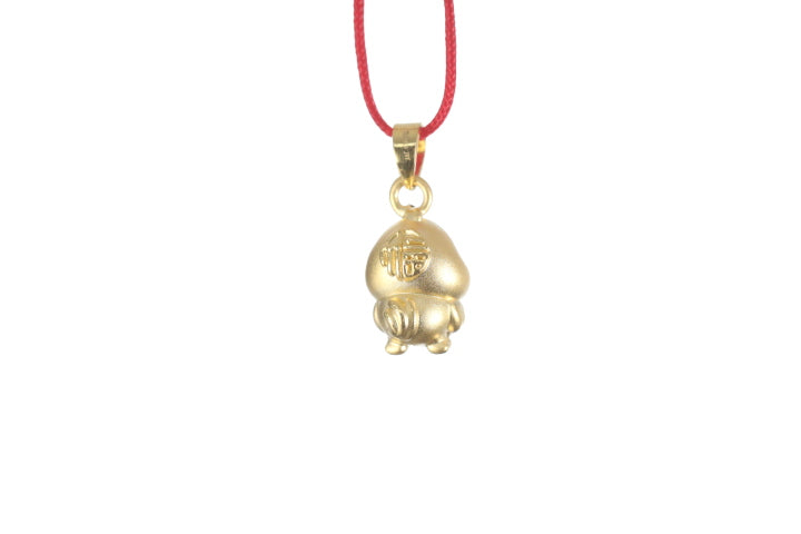 24K 3D Gold Rooster Pendant