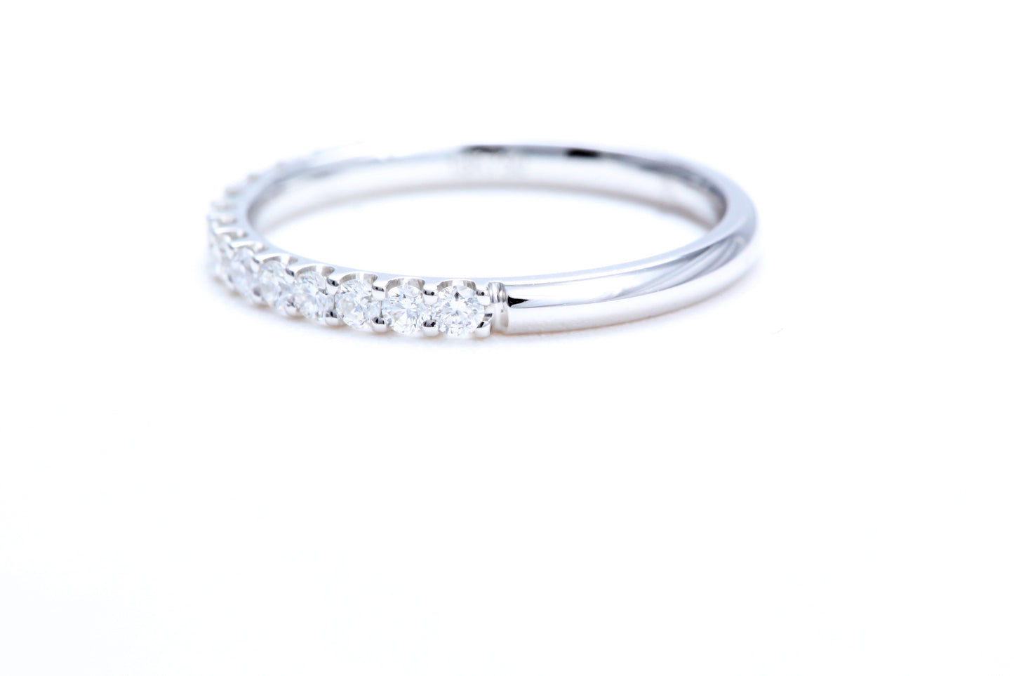 Load image into Gallery viewer, Minimalist Pavé Diamond Ring 1/3 of a carat total weight in 14K white gold
