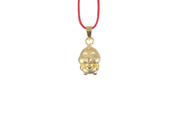 24K 3D Gold Rooster Pendant