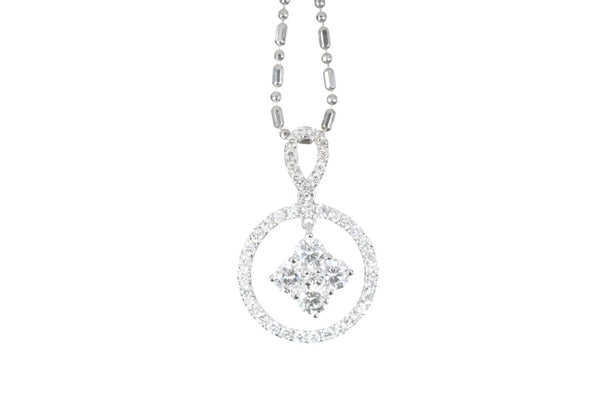 Diamond Dangle Halo Pendant