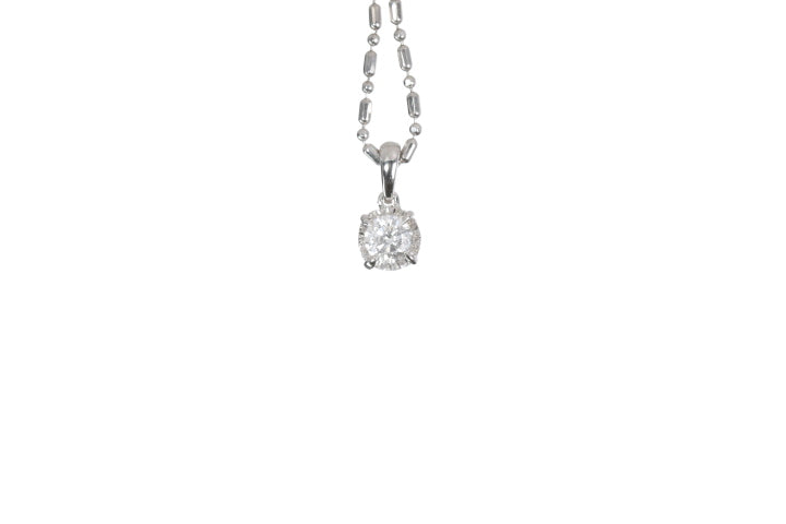 Solitaire Diamond Pendant with Decorative Bezel