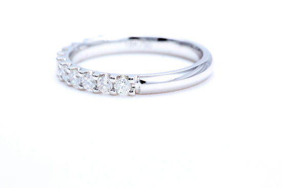 Load image into Gallery viewer, Minimalist Pavé Diamond Ring 1/2 of a carat total weight in 18K white gold
