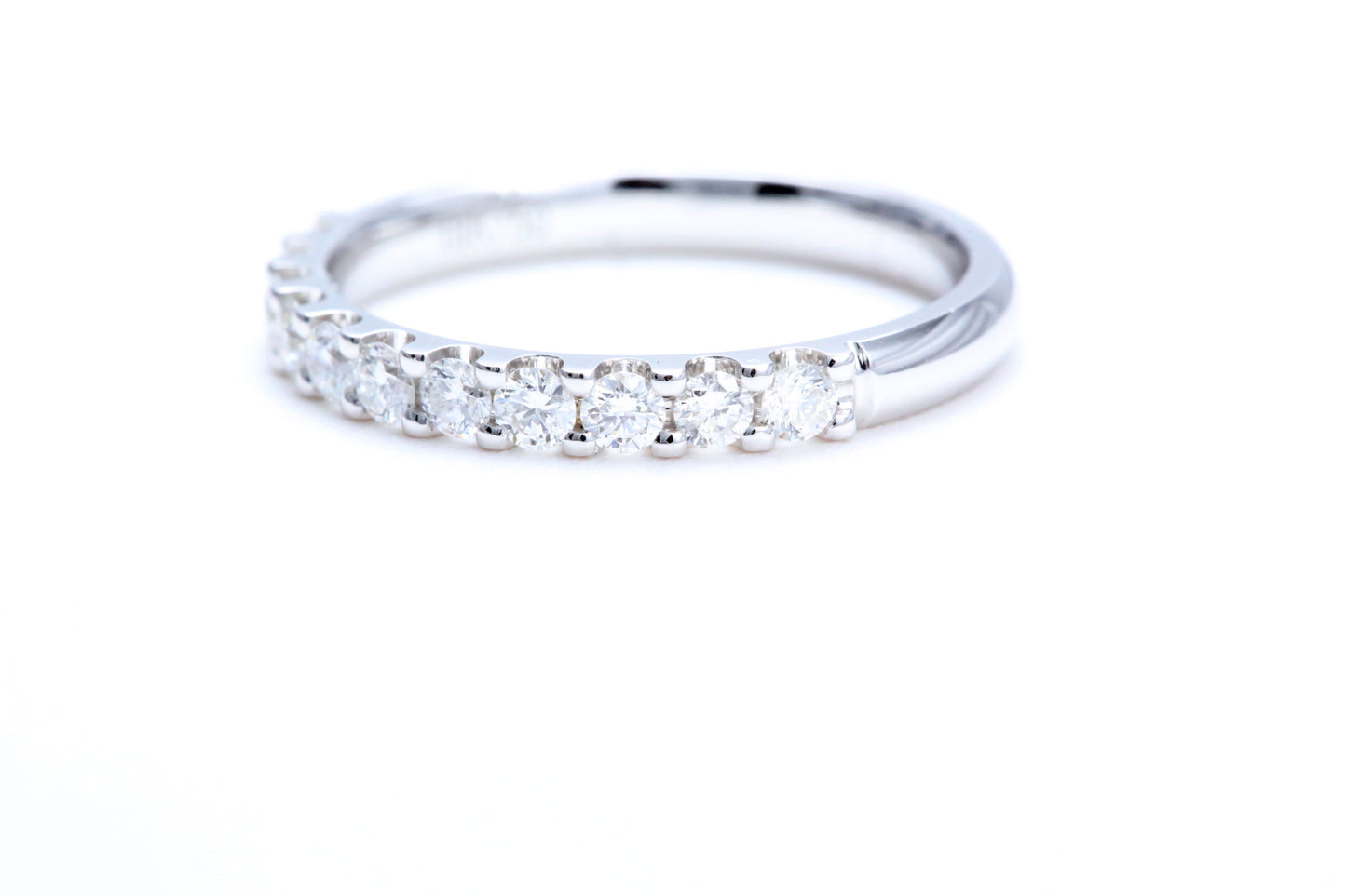 Load image into Gallery viewer, Minimalist Pavé Diamond Ring 1/2 of a carat total weight in 18K white gold
