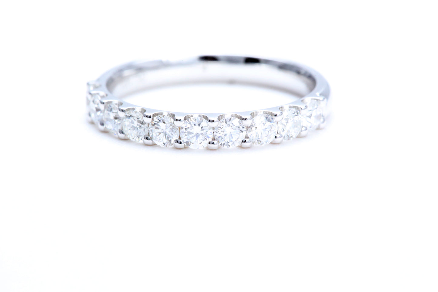 Minimalist Pavé Diamond Ring 3/4 of a carat total weight in 18K white gold