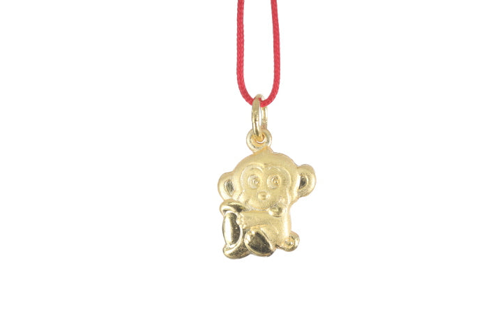 24K 3D Gold Monkey Pendant