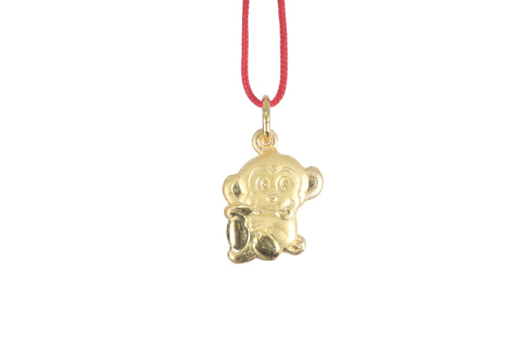 24K 3D Gold Monkey Pendant