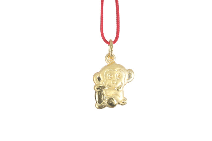 24K 3D Gold Monkey Pendant