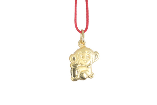 24K 3D Gold Monkey Pendant