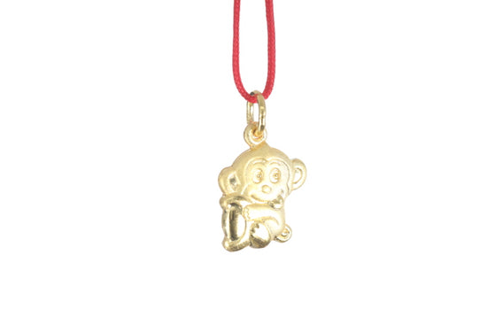 24K 3D Gold Monkey Pendant